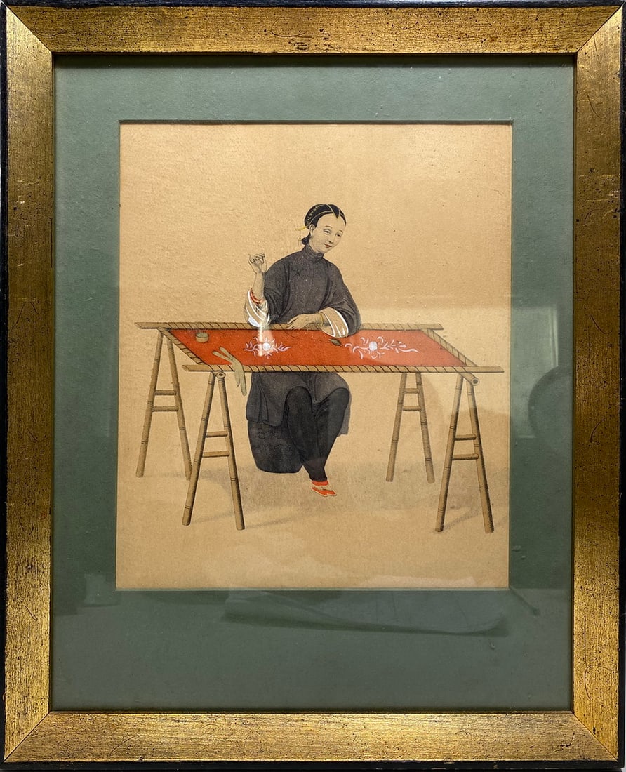 After Pu Qua Canton Hand Colored Engraving (1 of 6)