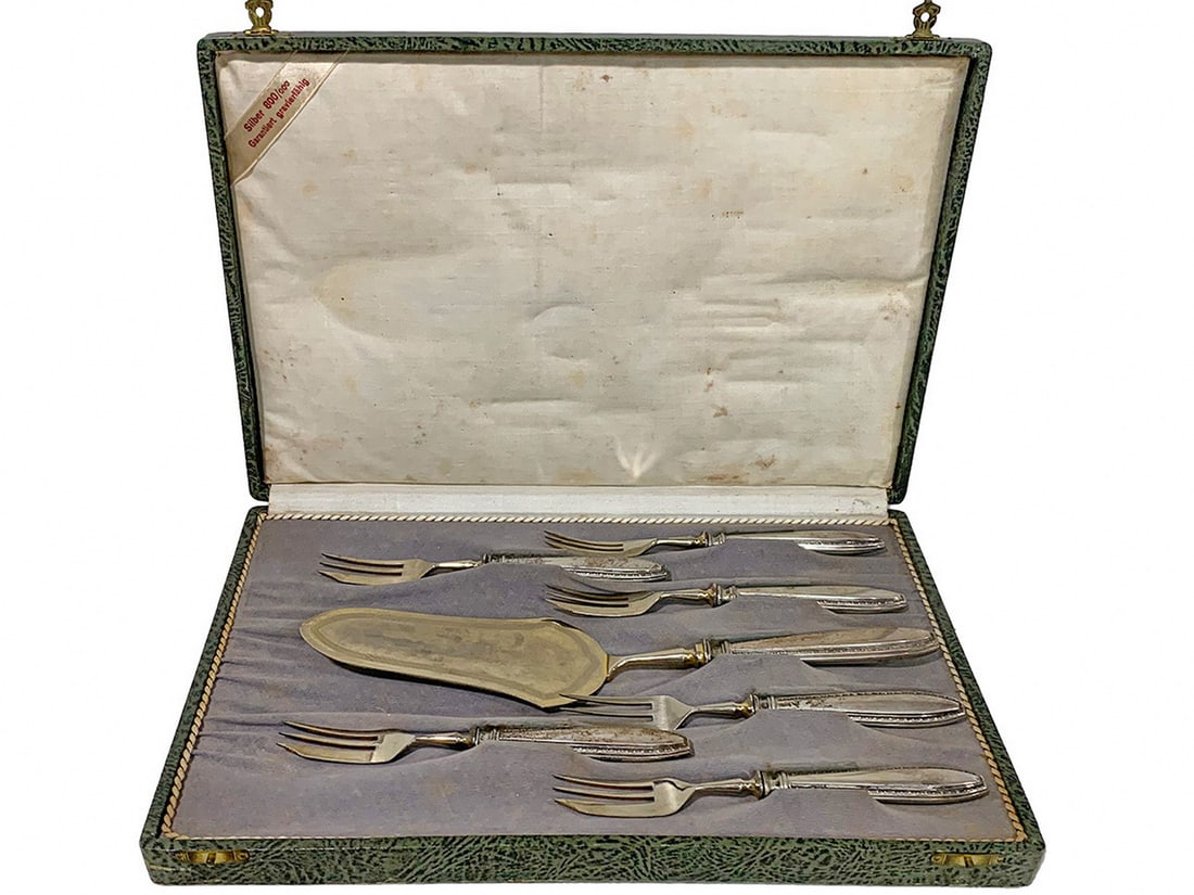 Antique German 800 Silver Set in a Box (1 of 8)