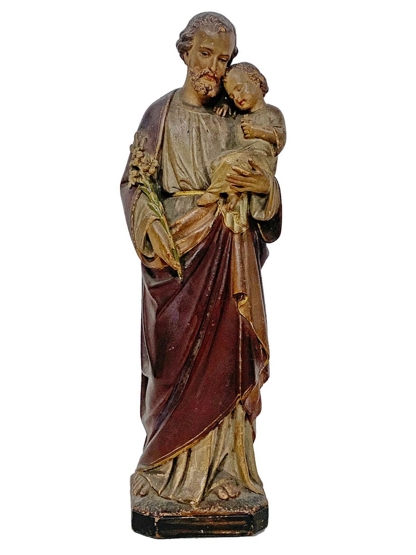 Antique Terracotta or Plaster Religious Statue (1 of 7)