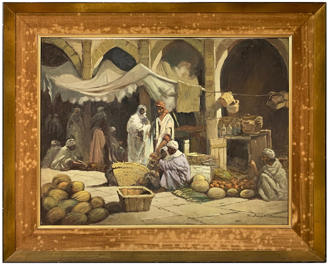 Signed S. LASKI Orientalist Oil on Canvas (1 of 6)