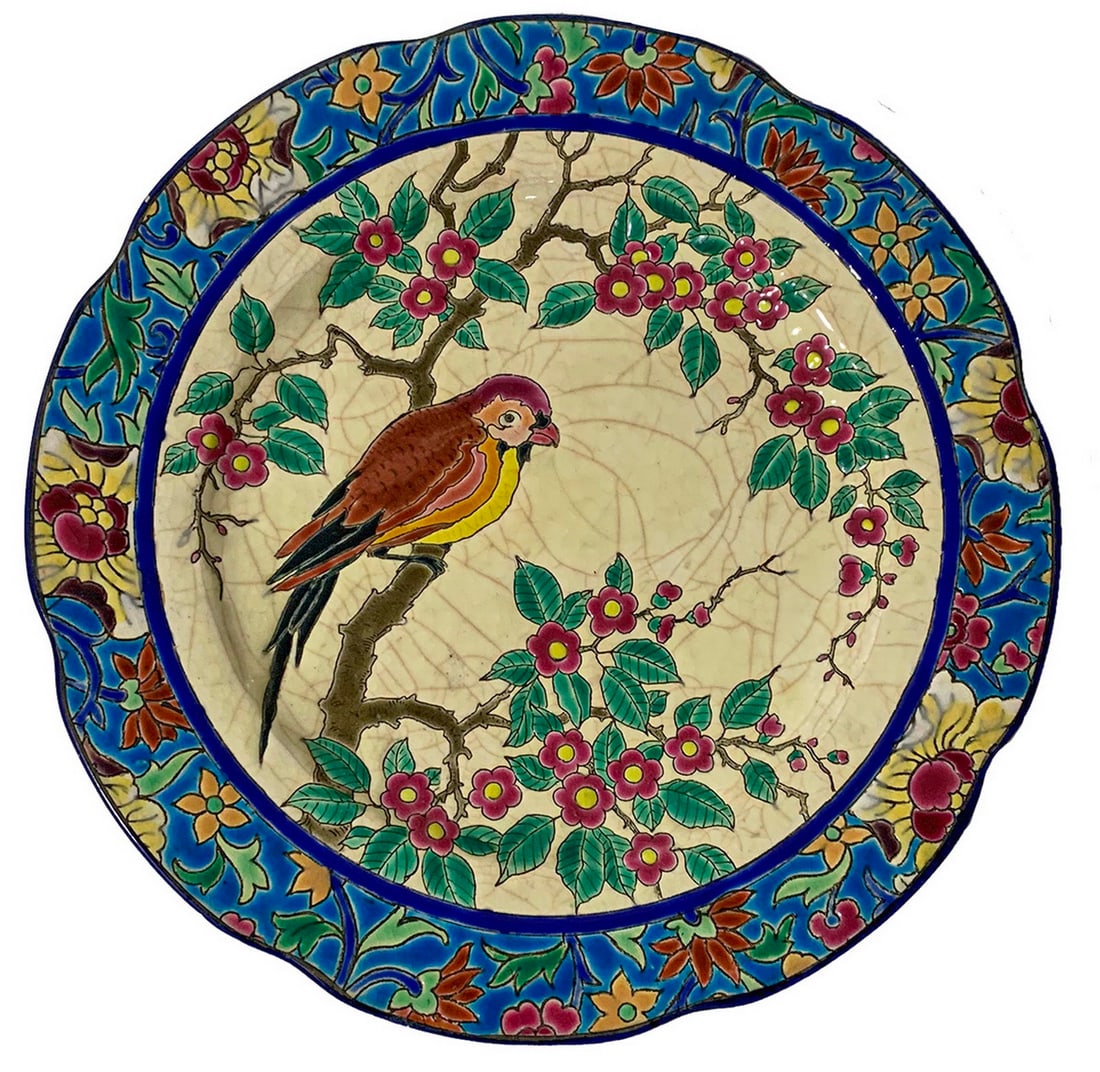 Emaux de Longwy, France Hand Decorated Porcelain Plate (1 of 5)