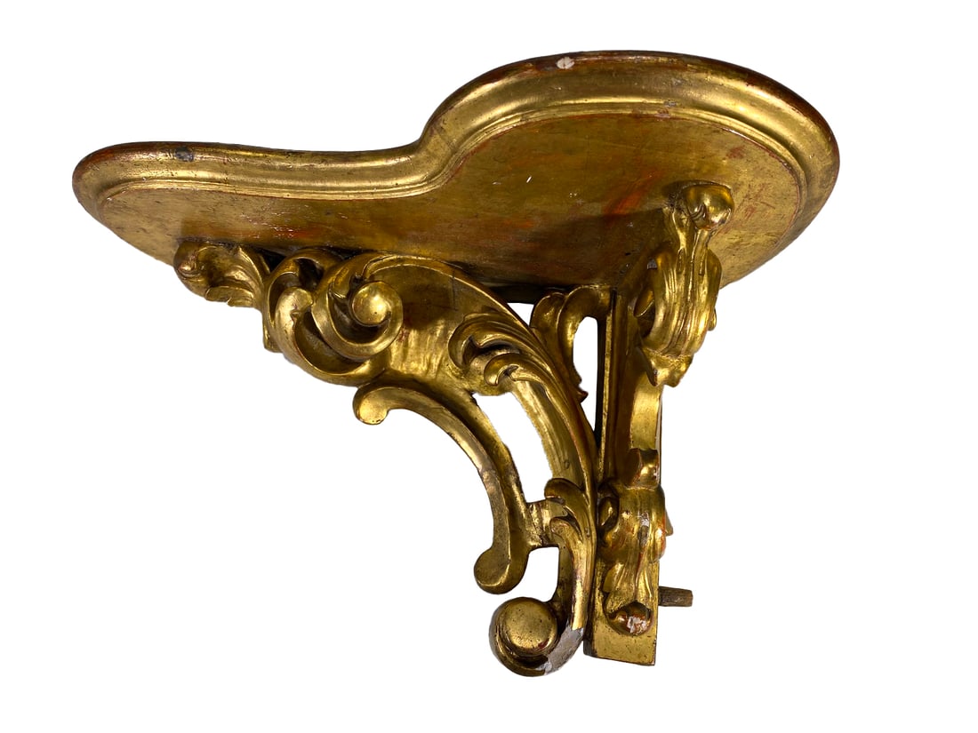 Antique Gilt Wood Corner Shelf (1 of 6)