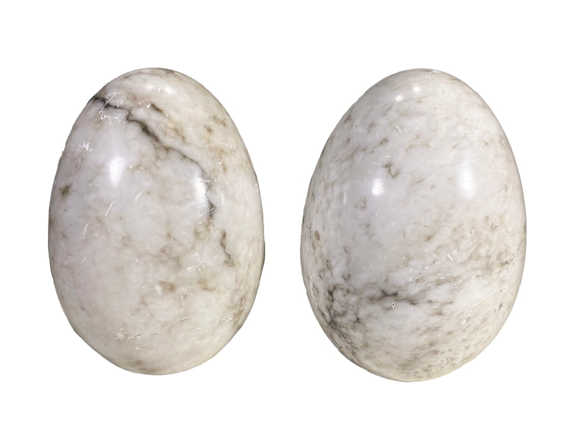 Pair of Marble Eggs Sculptures (1 of 5)