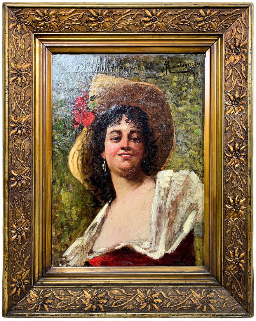 Giacomo Mantegazza (1853-1920) Italian Oil On Canvas Auction