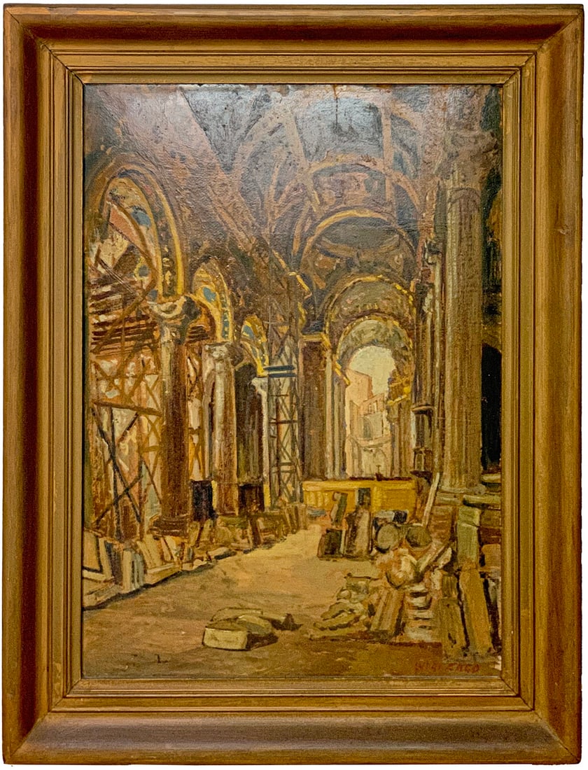 Luigi ZAGO (1894-1952) Italian Oil on Canvas (1 of 5)