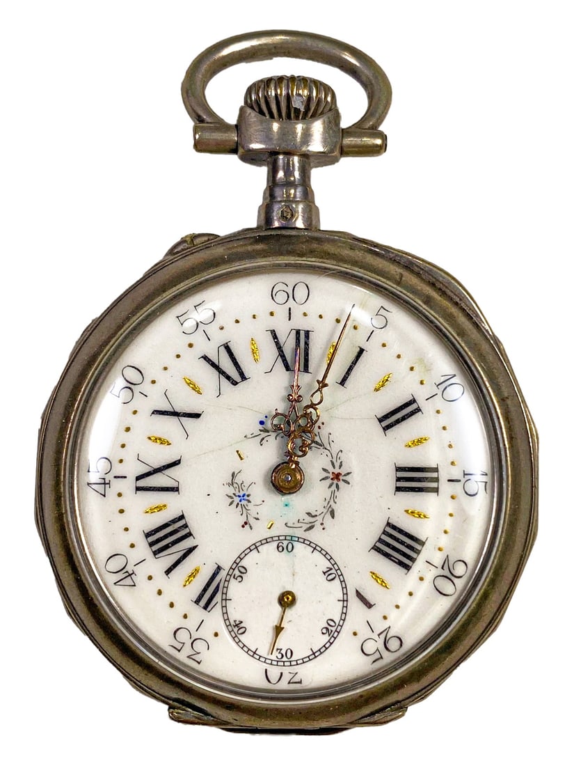 Vintage French Longwy Silver Pocket Watch (1 of 7)