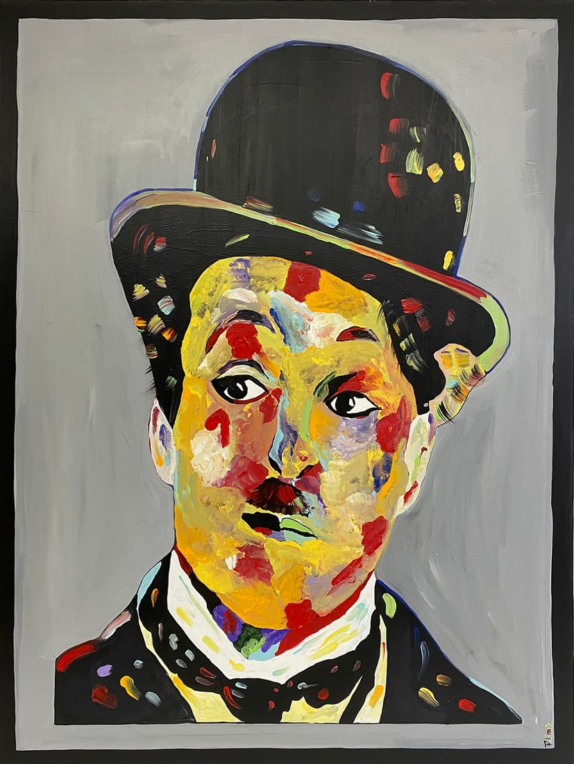 Freddy GOMEZ (1966) Charles Chaplin Painting (1 of 4)