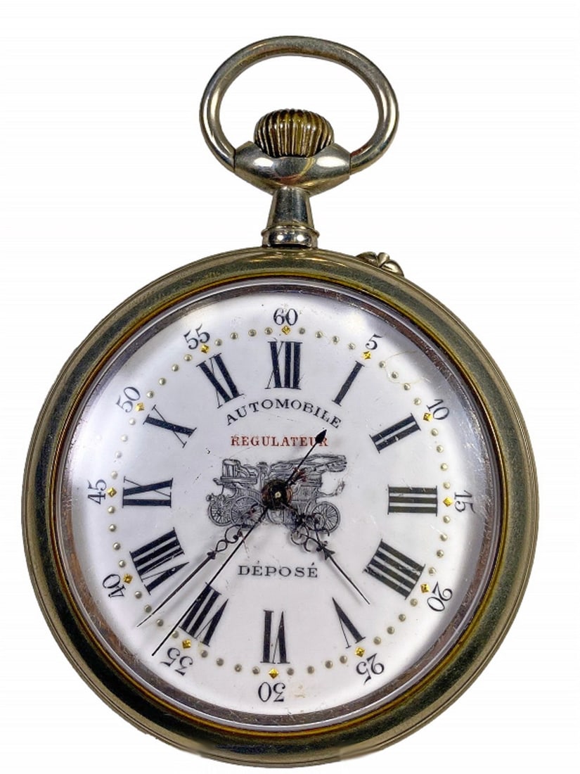 1900 Automobile Regulateur Argentan Pocket Watch (1 of 6)