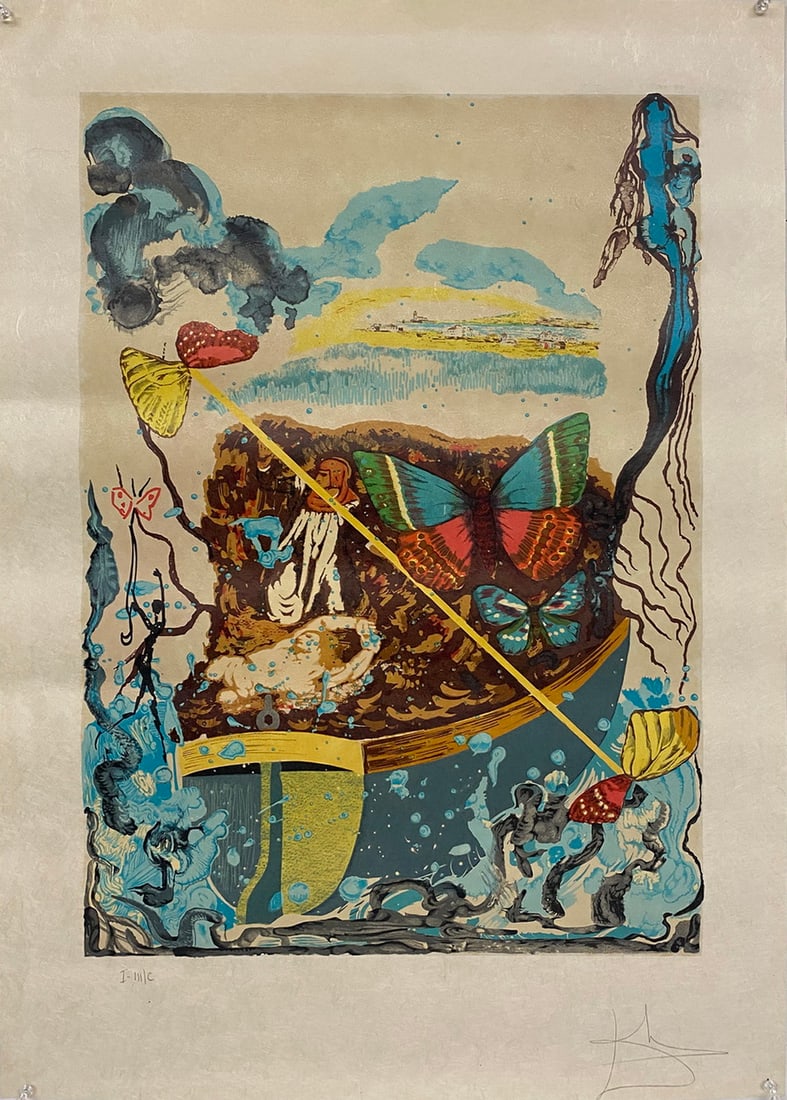 Dali Lithograph Dawn (Six of Swords) 1977 (1 of 4)