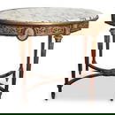 Antique French Bronze Ormolu & Marble Oval Table