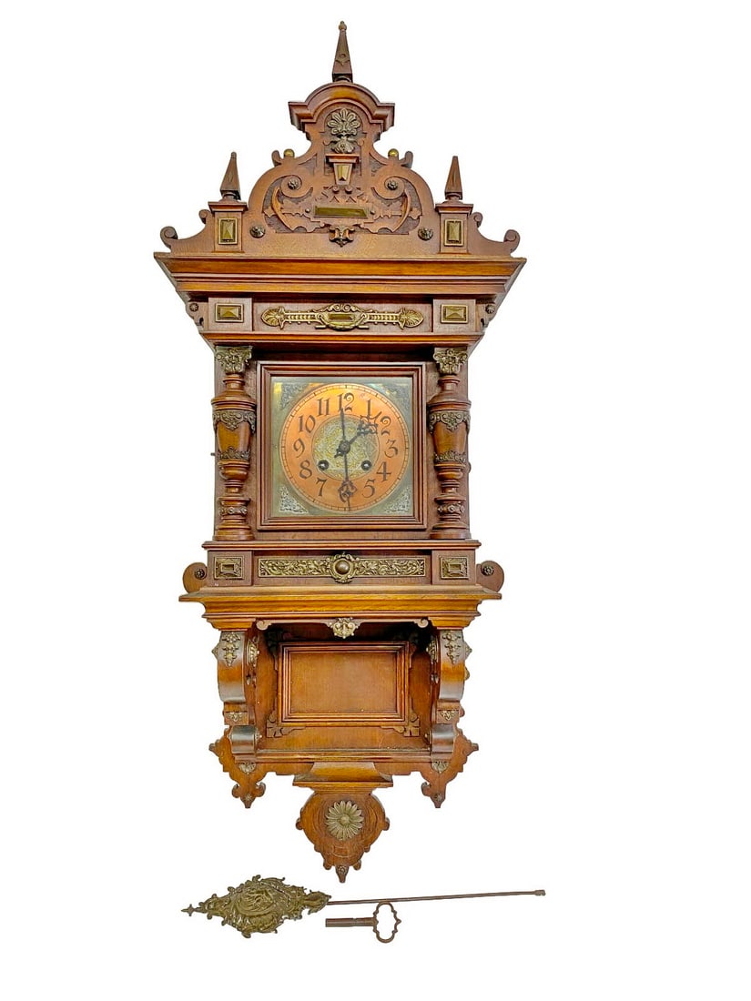 Probably Lenzkirch, Germany Wooden Wall Clock (1 of 13)