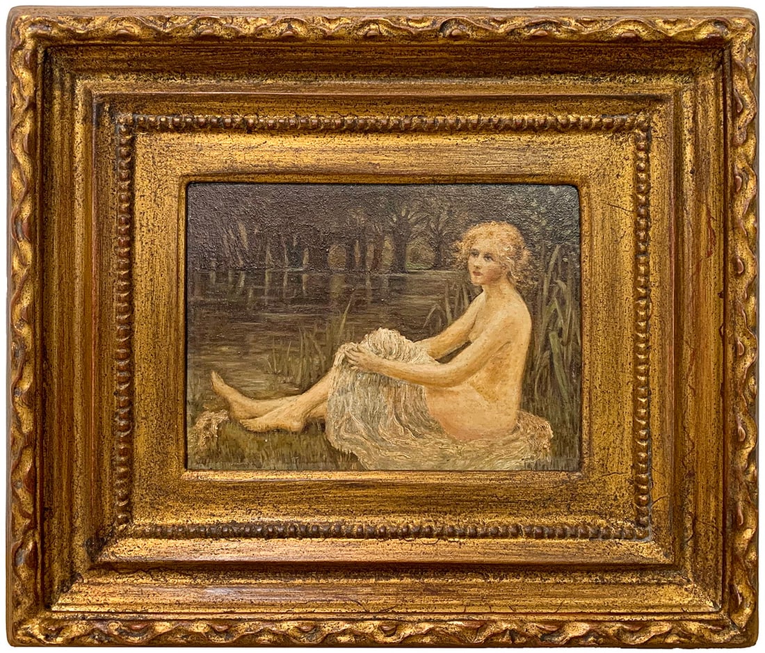 Antique European Oil on Board Painting (1 of 3)