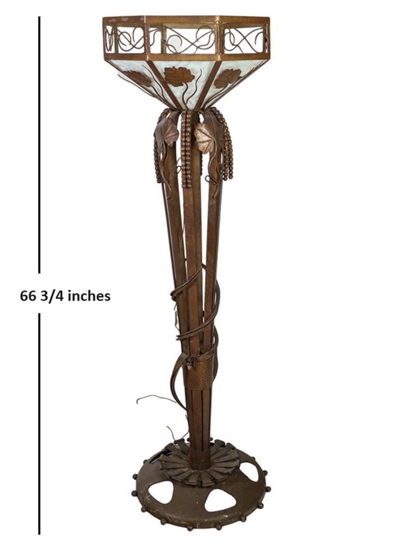 Art Deco Style Glass Floor Lamp after Edgar Brandt (1 of 7)