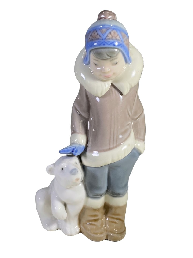 Lladro Eskimo Boy with Pet Porcelain Figurine (1 of 6)