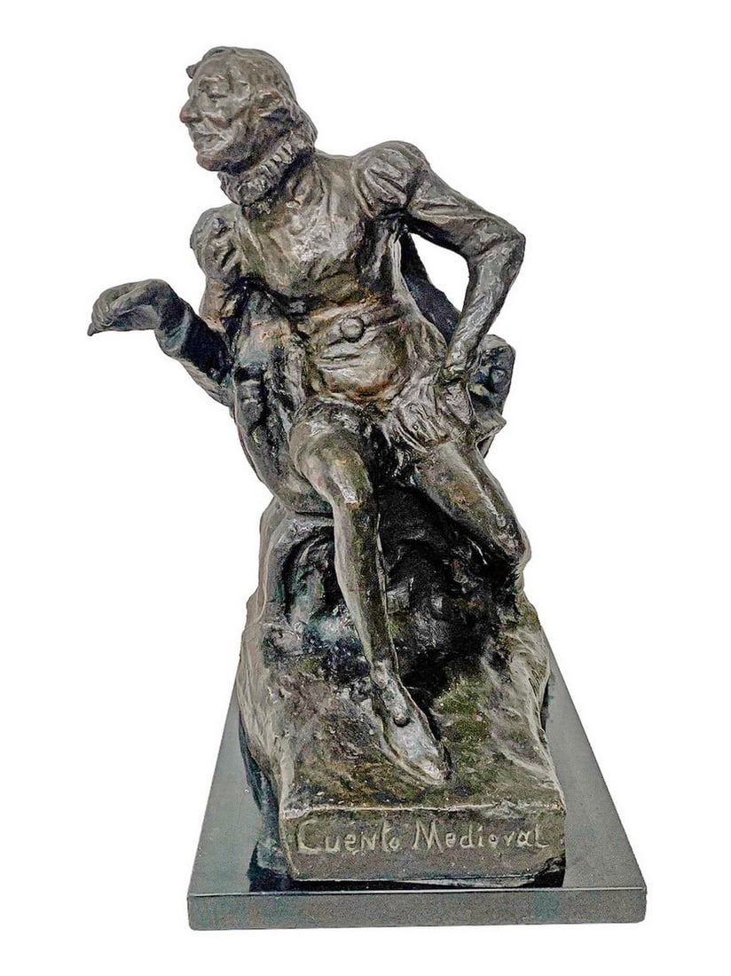 Signed R. RADOGNA, 1928, Medieval Tale Bronze Sculpture (1 of 8)