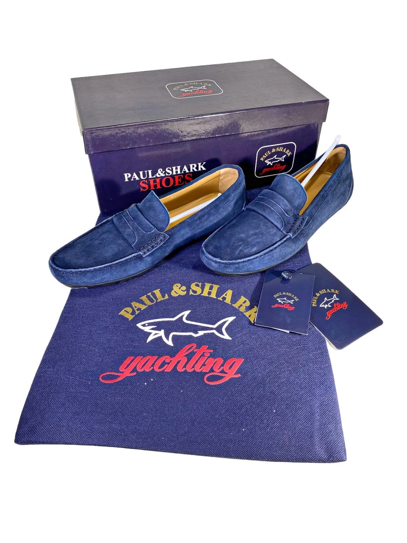 Paul & Shark Men Leather Mocassin, Size 41: Paul & Shark Men Leather Mocassin, Size 41 (Europe), 8 (USA). Never used. They come from a store that closed to the public. Box: 5 x 13 3/4 x 7 3/4 in. Local Pick up call one day before to make an app