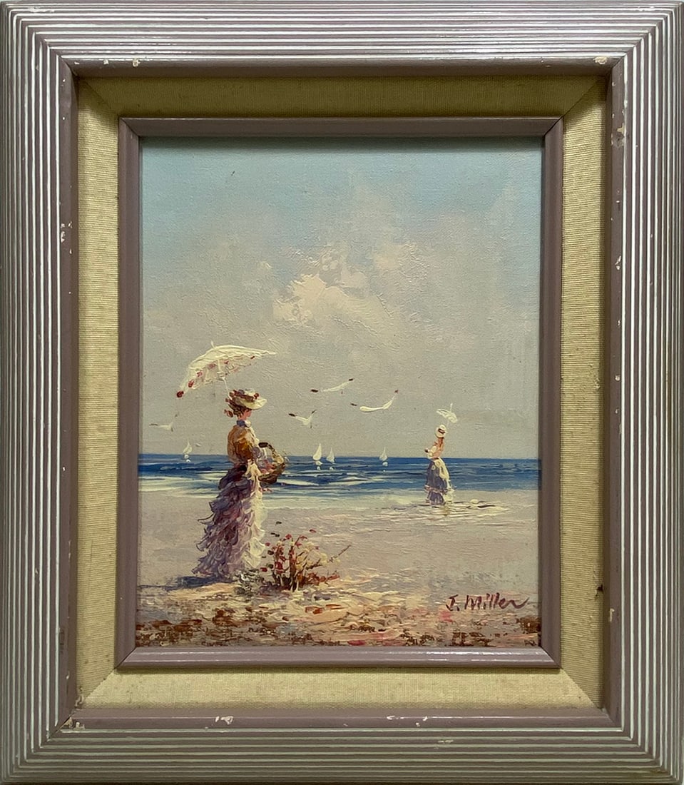 Vintage Seascape Painting, signed J. Miller (1 of 4)