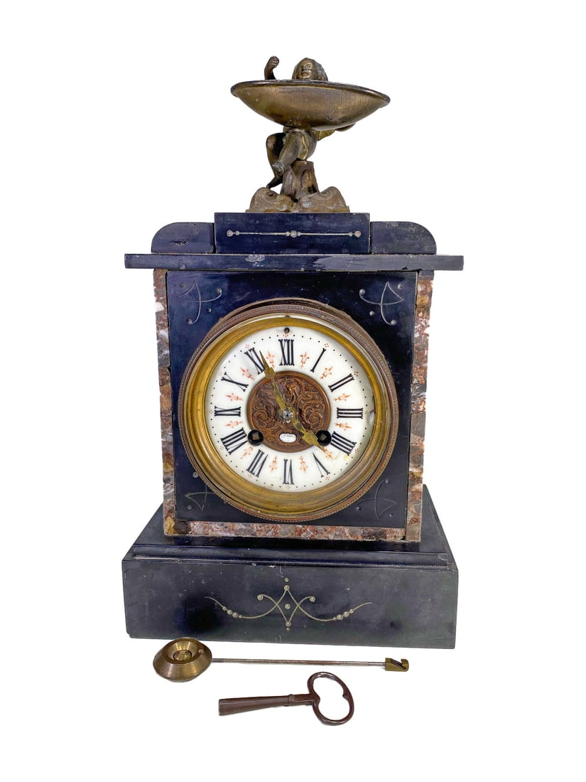 19th C Japy Freres, Paris Marble & Bronze Clock (1 of 8)
