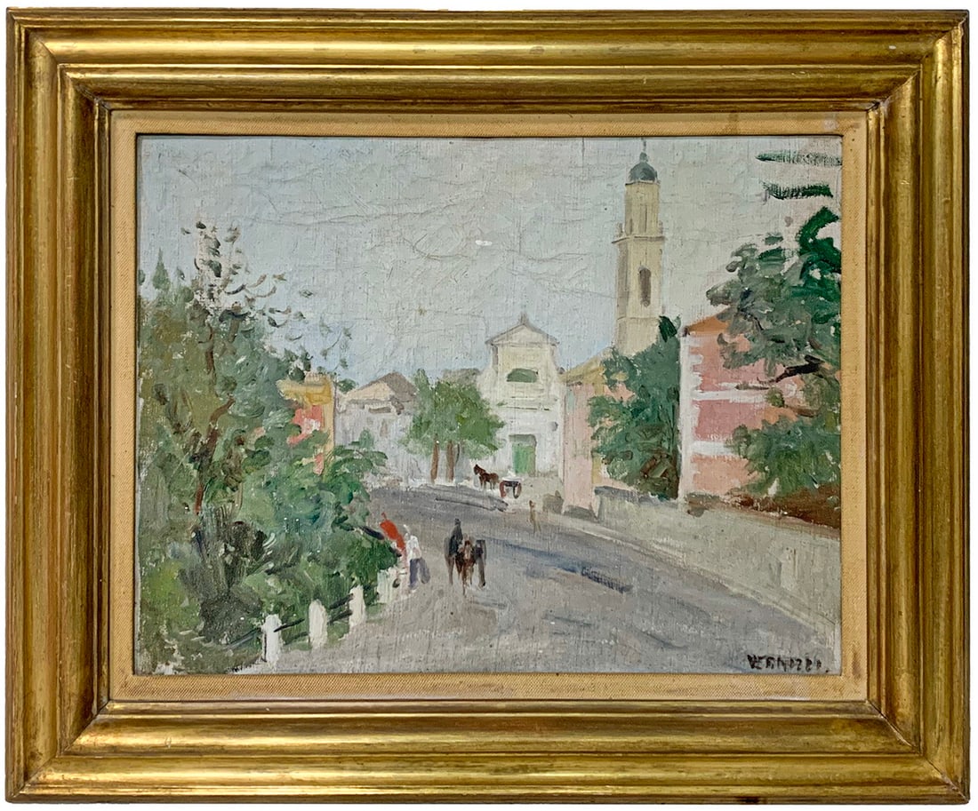 Renato VERNIZZI (1904-1972) Italian Oil on Canvas: Renato VERNIZZI (1904-1972) Italian Oil on Canvas. 19 1/2 x 23 1/2 in with frame. 13 1/2 x 17 1/2 in without frame.Local Pick up call one day before to make an appointment. TO SHIP THIS ITEM IN USA OR