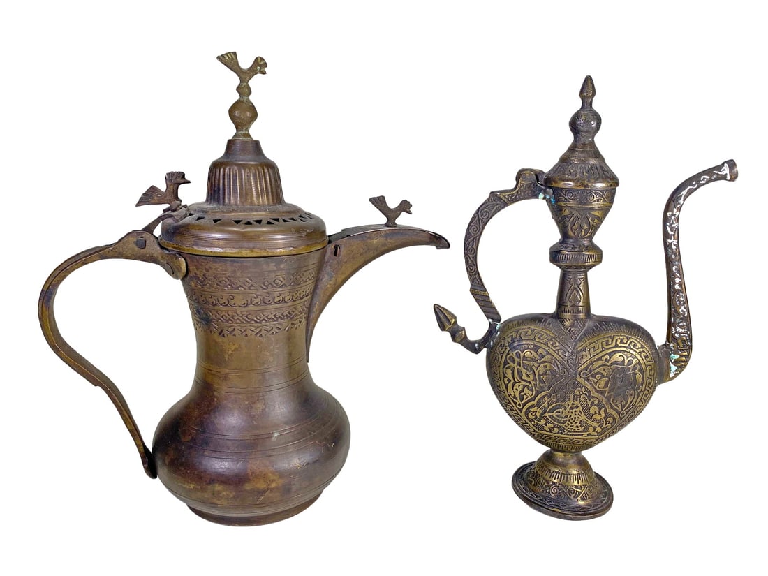 2 Antique Islamic Hot Water Brass Teapots (1 of 12)