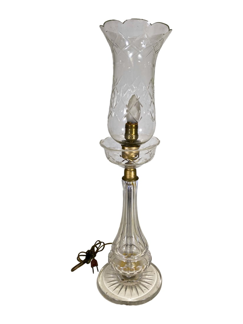 Vintage Glass & Brass Table Lamp (1 of 6)