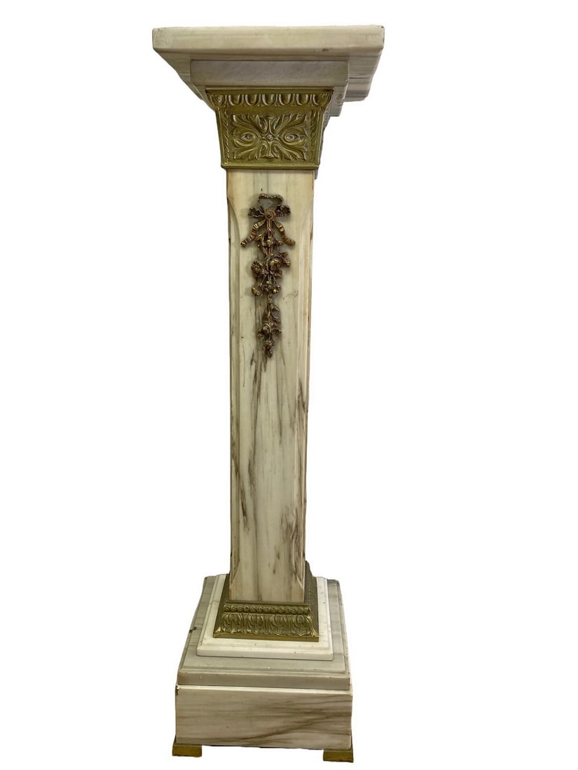 Antique French marble & Bronze Pedestal (1 of 6)