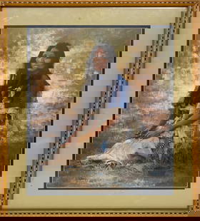 Howard Terpning Native Offset Print: Howard Terpning Native Offset Print. 29 5/8 x 25 1/8 in framed.Local Pick up call one day before to make an appointment. TO SHIP THIS ITEM IN USA OR INTERNATIONAL, PLEASE CONTACT THE SHIPPERS : 1) UPS