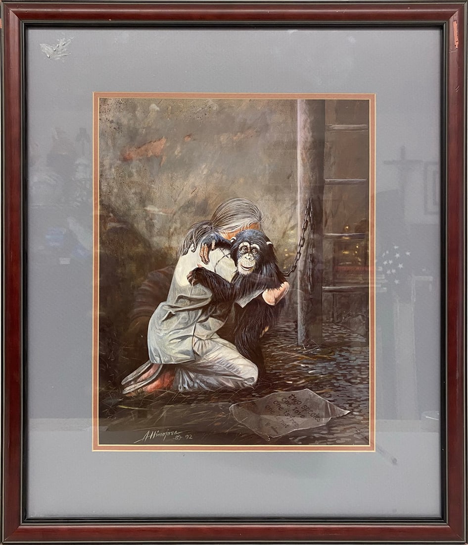 Albino Hinojosa, Jane Goodall & Chimp Print (1 of 4)