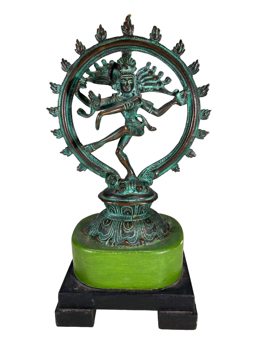 Tibetan Shiva Nataraj Bronze & Wood Statue: Tibetan Shiva Nataraj Bronze & Wood Statue. 10 3/4 x 6 x 3 7/8 in.Local Pick up call one day before to make an appointment. TO SHIP THIS ITEM IN USA OR INTERNATIONAL, PLEASE CONTACT THE SHIPPERS : 1) 