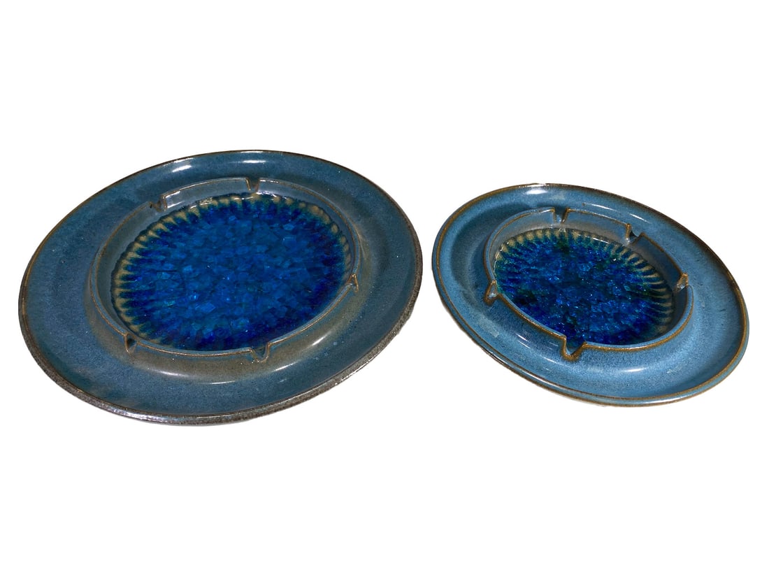 Robert Maxwell Crackled Studio Pottery Ashtrays (1 of 6)