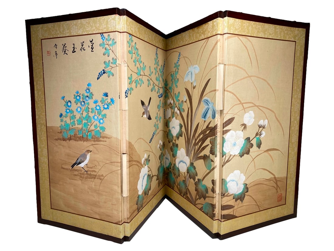 Vintage Japanese Folding Screen in a Box (1 of 11)