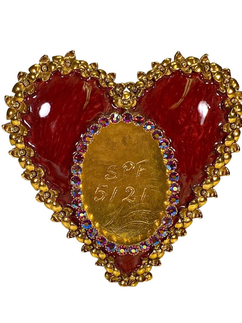 Jay Strongwater Enameled Valentines day Heart: Jay Strongwater Enameled Valentines day Heart, 4 3/4 x 4 1/4 in.Local Pick up call one day before to make an appointment. TO SHIP THIS ITEM IN USA OR INTERNATIONAL, PLEASE CONTACT THE SHIPPERS : 1) UP