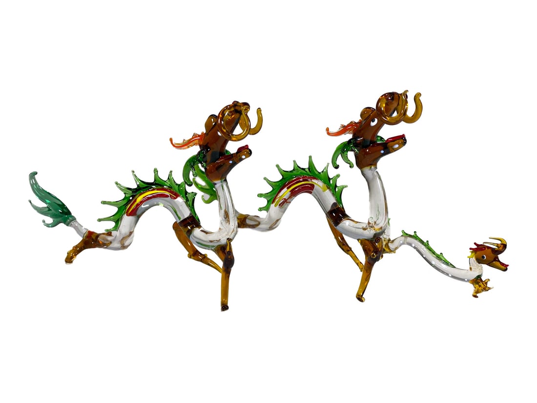 Set of 3 Blown Glass Dragon Miniatures Figurines (1 of 7)