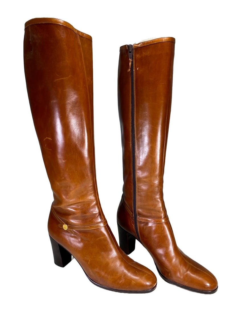 Salvatore Ferragamo Leather Ladies Boots, 9 1/2 (1 of 5)
