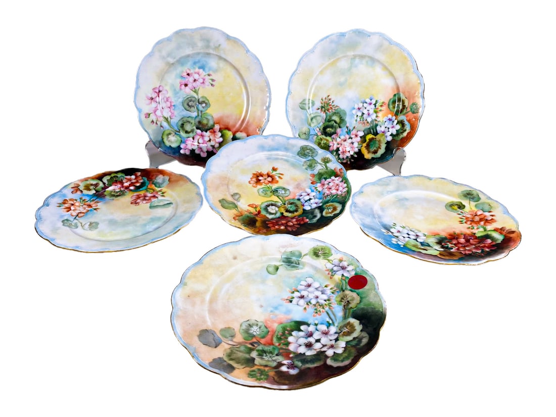 MZ Austria Set of 6 Floral Porcelain Plates (1 of 7)