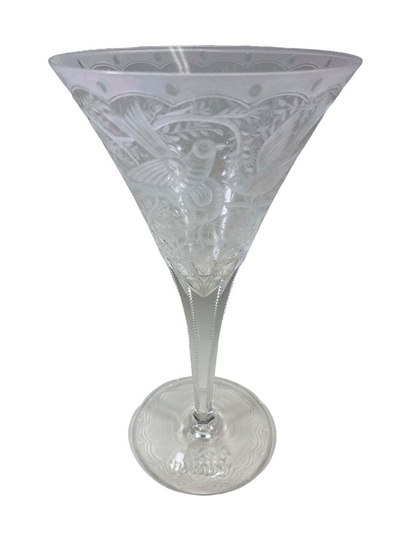 Antique Etched Fine Martini Glass (1 of 8)