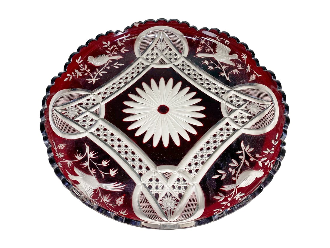 Vintage Ruby Red Cut to Clear Crystal Tray (1 of 10)