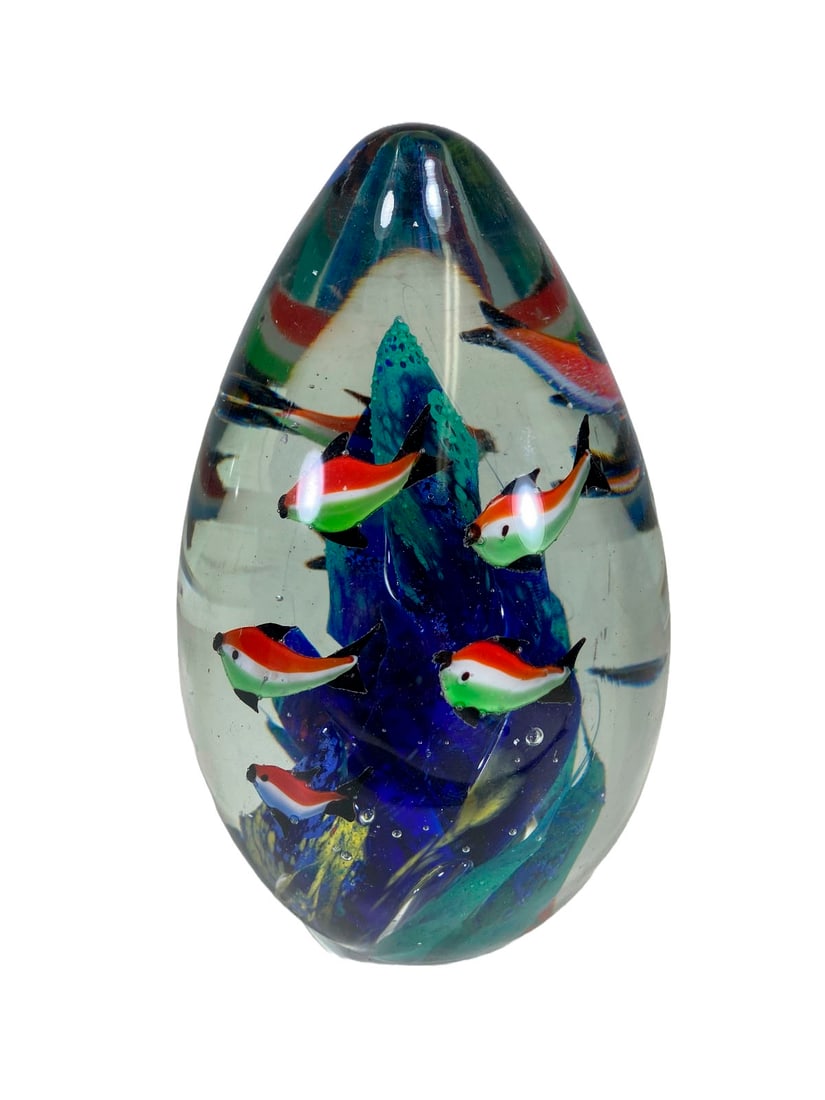 Murano Glass Aquarium Egg Paperweight (1 of 4)