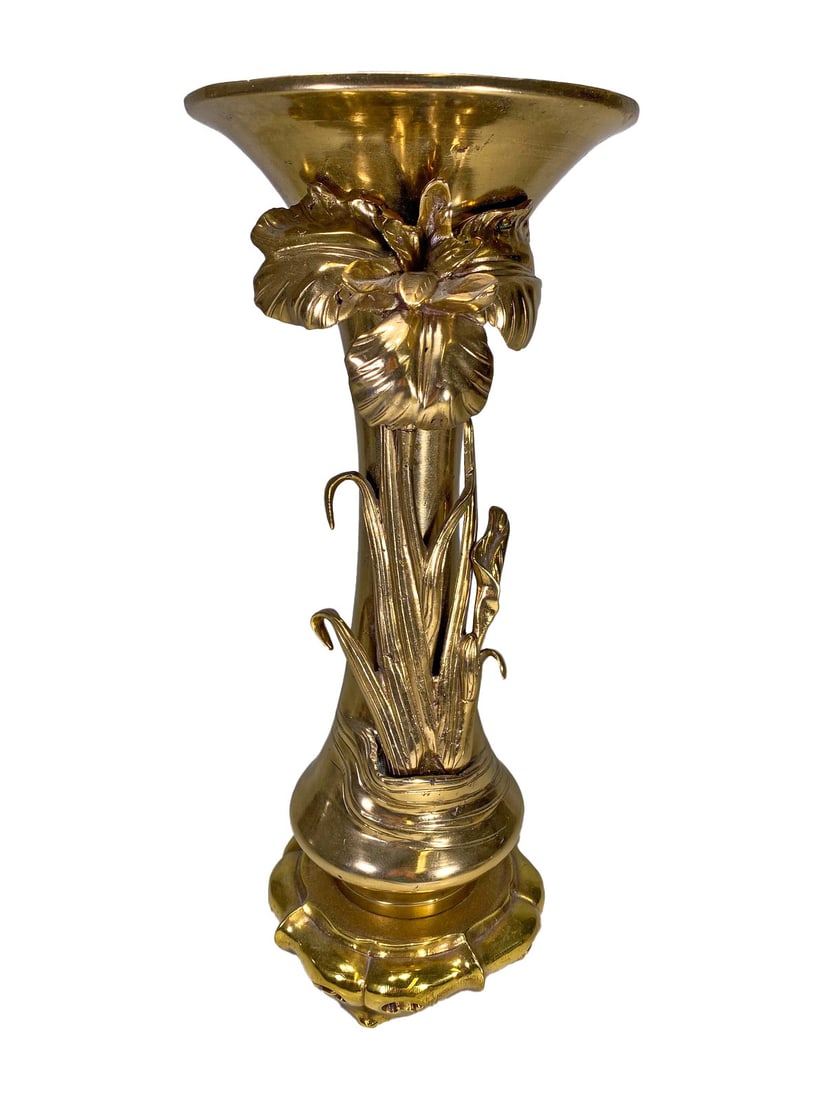 Art Nouveau Gilt Bronze Flowers Vase (1 of 8)