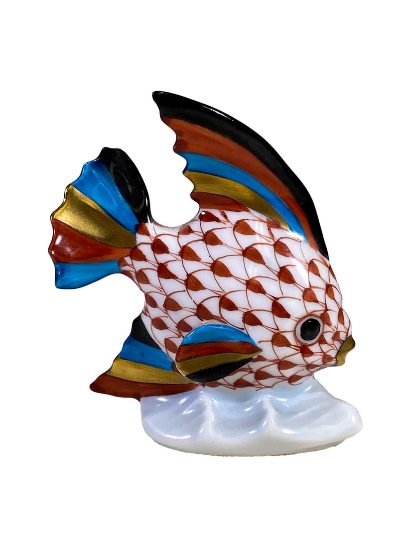 Herend Fishnet Lime Fish Porcelain Figurine (1 of 3)