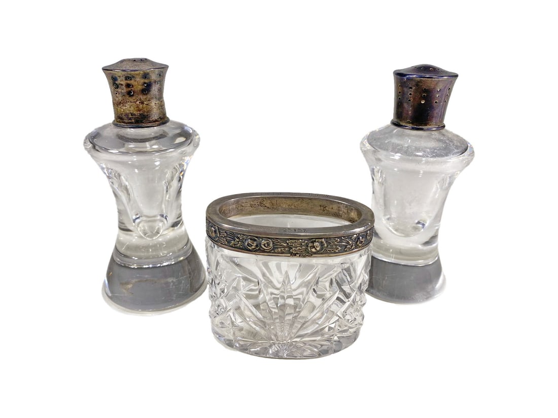 Set of 3 Steuben Glass & 875 Silver Pcs (1 of 8)