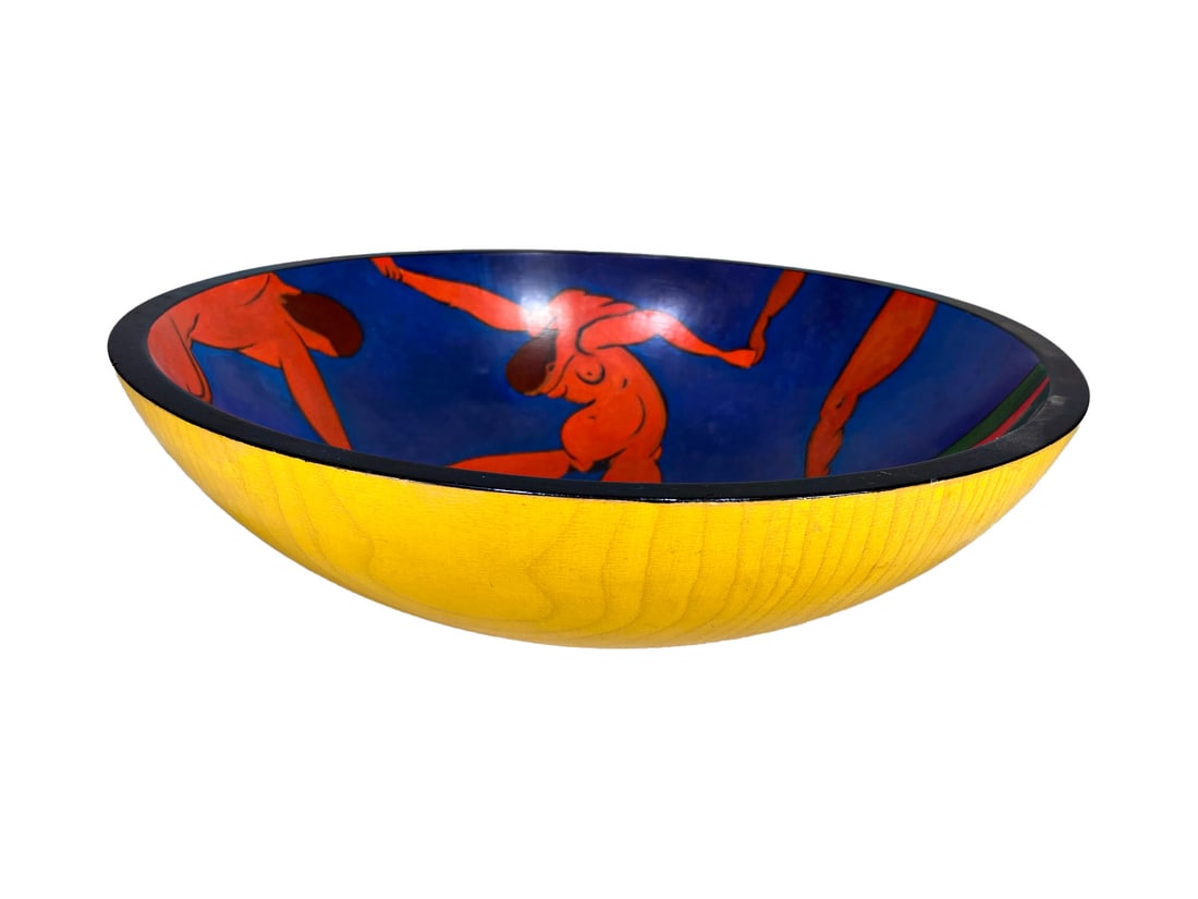 After Matisse Painted Wooden Bowl, signed: After Matisse La Danse Painted Wooden Bowl, signed. 4 1/4 x 13 1/2 in.Local Pick up call one day before to make an appointment. TO SHIP THIS ITEM IN USA OR INTERNATIONAL, PLEASE CONTACT THE SHIPPERS :