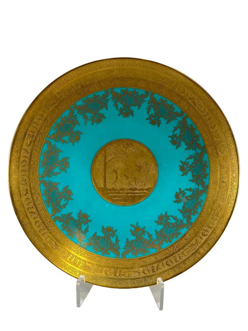 German, Bavaria Gilt Porcelain Plate: German, Bavaria Gilt Porcelain Plate. 2 1/2 x 13 3/4 in.Local Pick up call one day before to make an appointment. TO SHIP THIS ITEM IN USA OR INTERNATIONAL, PLEASE CONTACT THE SHIPPERS : 1) UPS store1