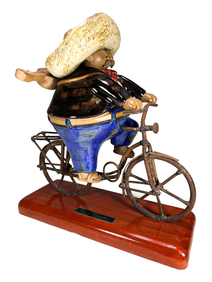 Rodo Padilla. Mexican Mariachi Riding Bike Statue (1 of 5)