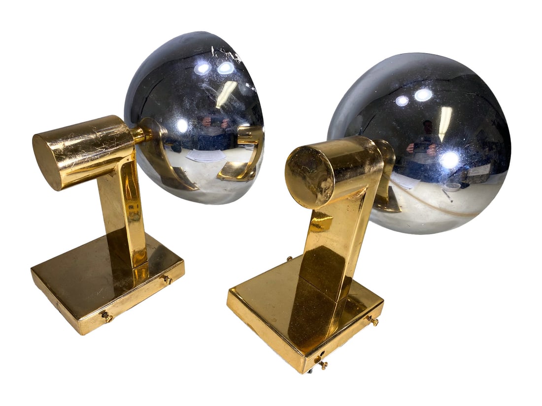 Mid Century Pair of Wall Metal Lights (1 of 5)