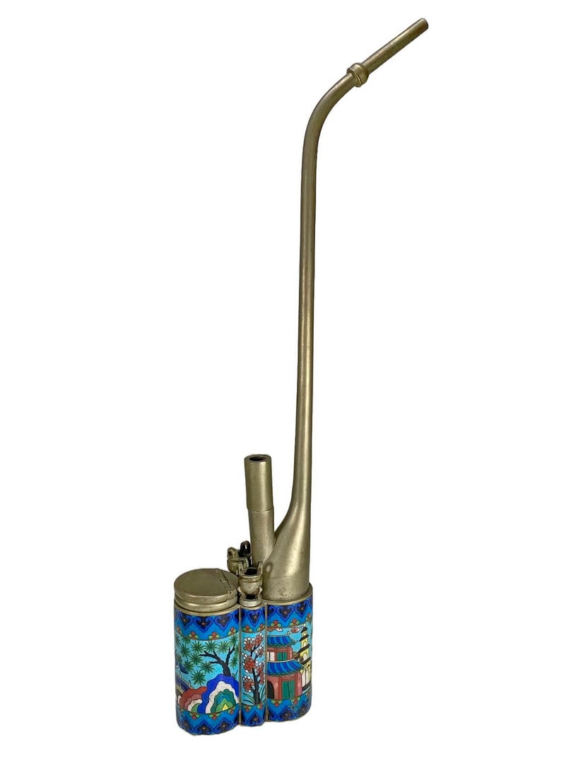 Vintage Chinese Paktong Enameled Pipe (1 of 7)