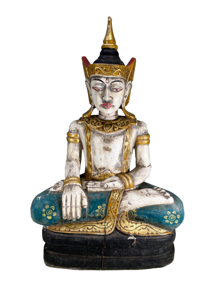 Vintage Thai Carving Wood Buddah Statue (1 of 9)