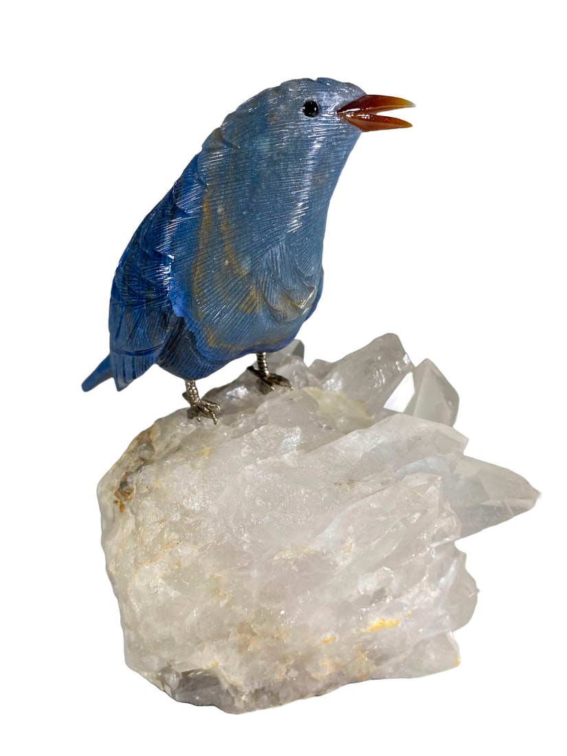 Semi Precious Hand Carved Stones Bird Sculpture: Semi Precious Hand Carved Stones Bird Sculpture. 6 x 5 1/2 x 3 3/4 in.Local Pick up call one day before to make an appointment. TO SHIP THIS ITEM IN USA OR INTERNATIONAL, PLEASE CONTACT THE SHIPPERS :