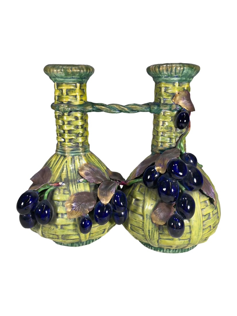 Amphora, Austria Faiance Double Vase (1 of 10)