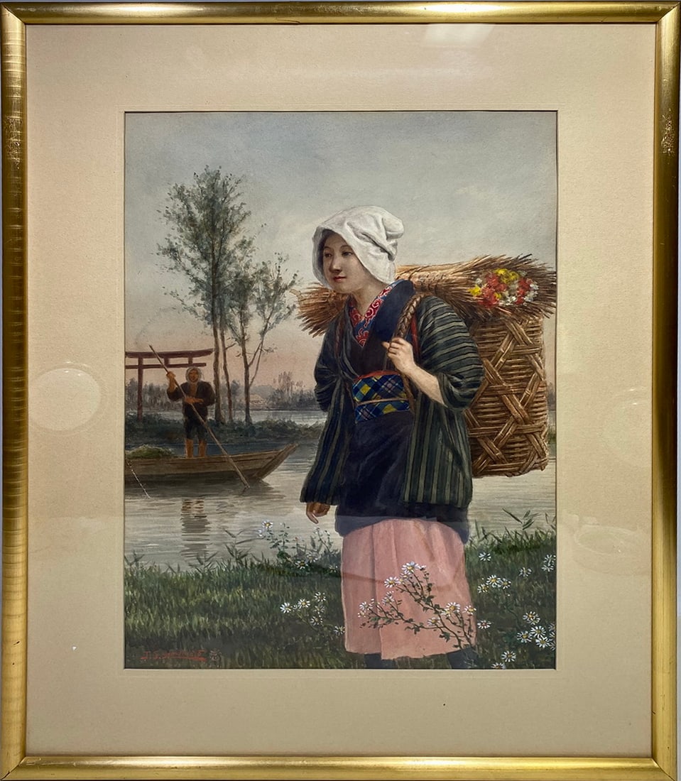 J.S. YAMAMOTO (XIX-XX) Japanese Watercolour (1 of 6)